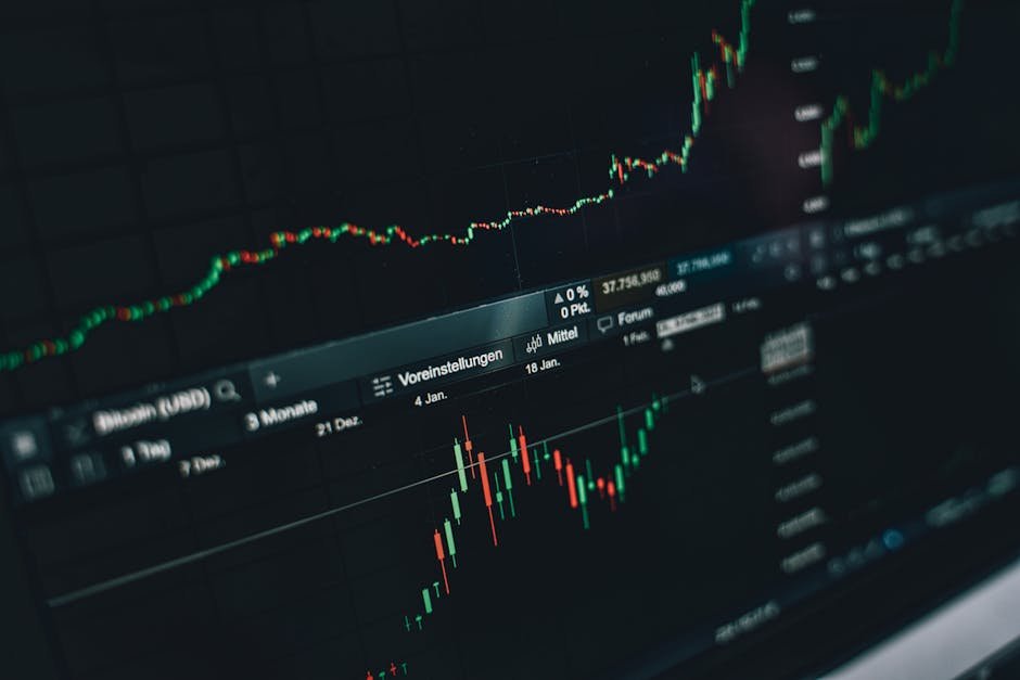 Financial market data on a trading screen